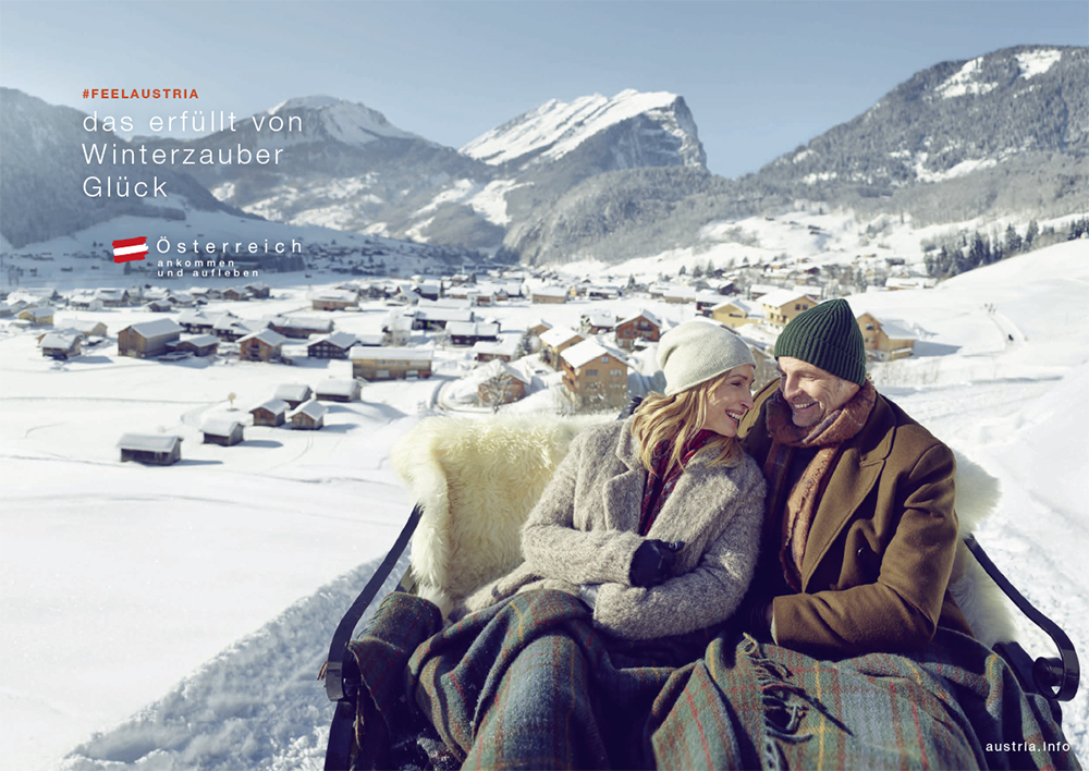 Büro an der Wien, badw, Österreich Werbung, ÖW, Kampagne, Winterzauber, Kampagnen-Sujet, Shooting